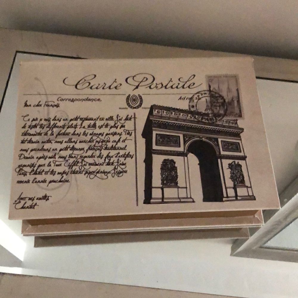 Carte Postale French themed storage box